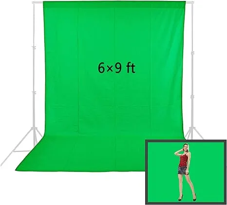 Selens 30 inch Green Backdrop Screen Round Webcam Background for Chair Foldable ...