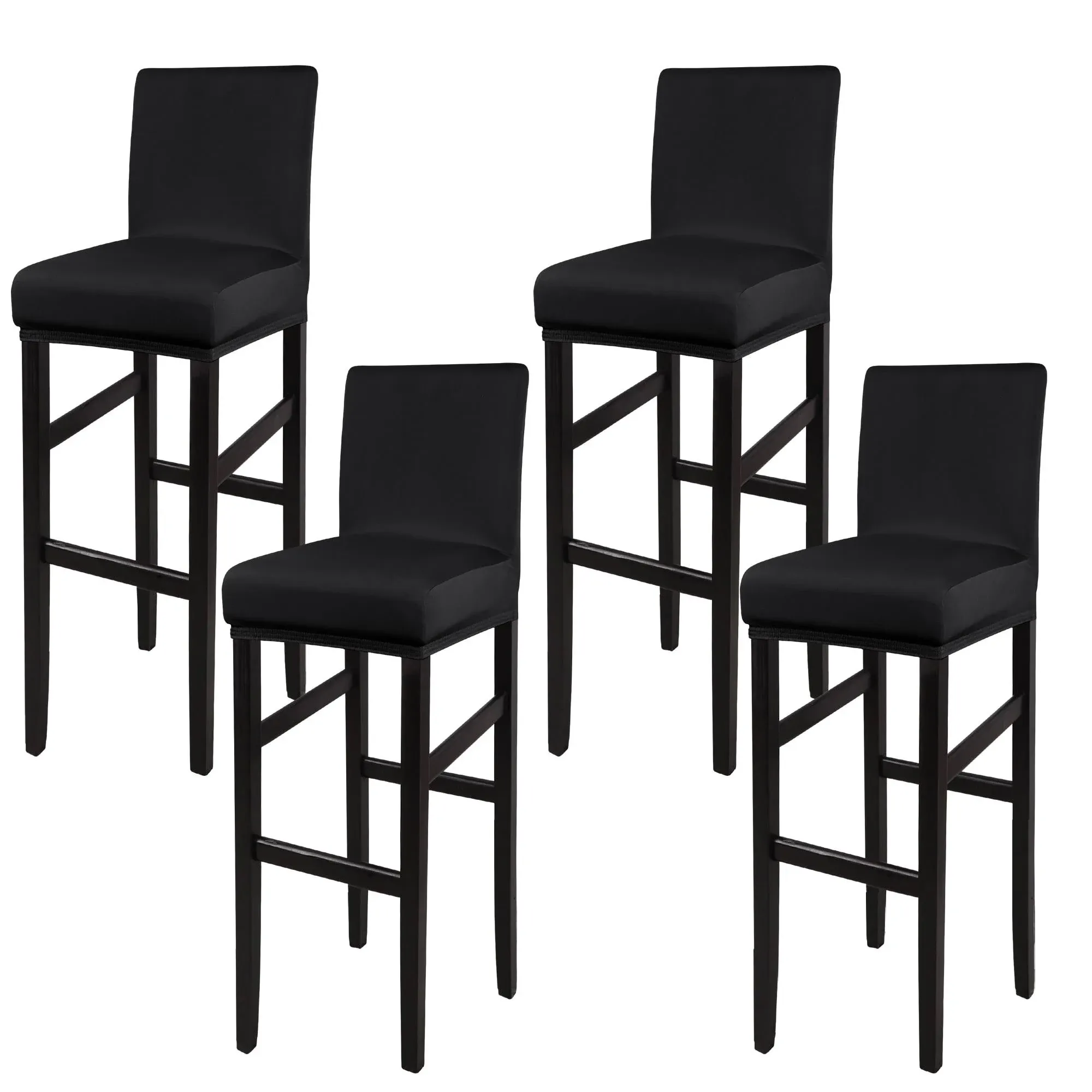 Piccocasa Stretch Bar Stool Covers Pub Counter Height Side Chair Covers with Elastic Band Turquoise 4 Pcs