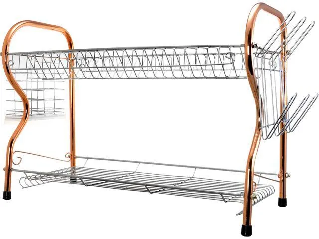 Better Chef 2-Tier 22 in. Chrome Plated Dish Rack in Copper