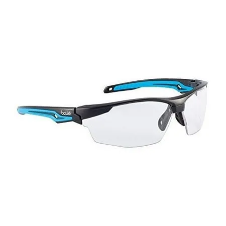 Bolle Tryon Safety Glasses with Black & Blue Frame and Polarized Smoke Lens