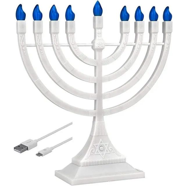 Zion Judaica LED Electric Hanukkah Menorah