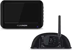 Furrion Vision S Wireless RV Backup Camera System with 4.3-Inch Monitor, 1 Rear Sharkfin, Infrared Night Vision, Wide-Angle View, Hi-Res, IP65 Waterproof, Motion Detection, Microphone - FOS43TASF