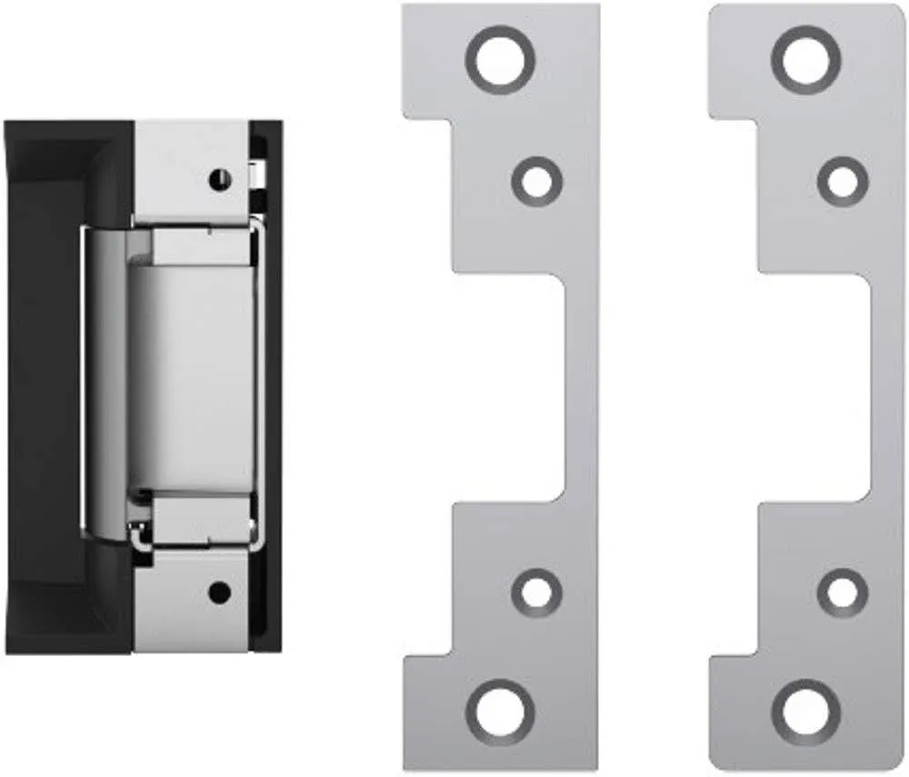 HES 5000C-12/24D-630 Series 5000C Universal Electric Strike Complete Pac for Latchbolt Locks, Satin Stainless Steel, Dual Voltage 12/24 VDC/VAC, Includes the 501 and 501A Faceplates