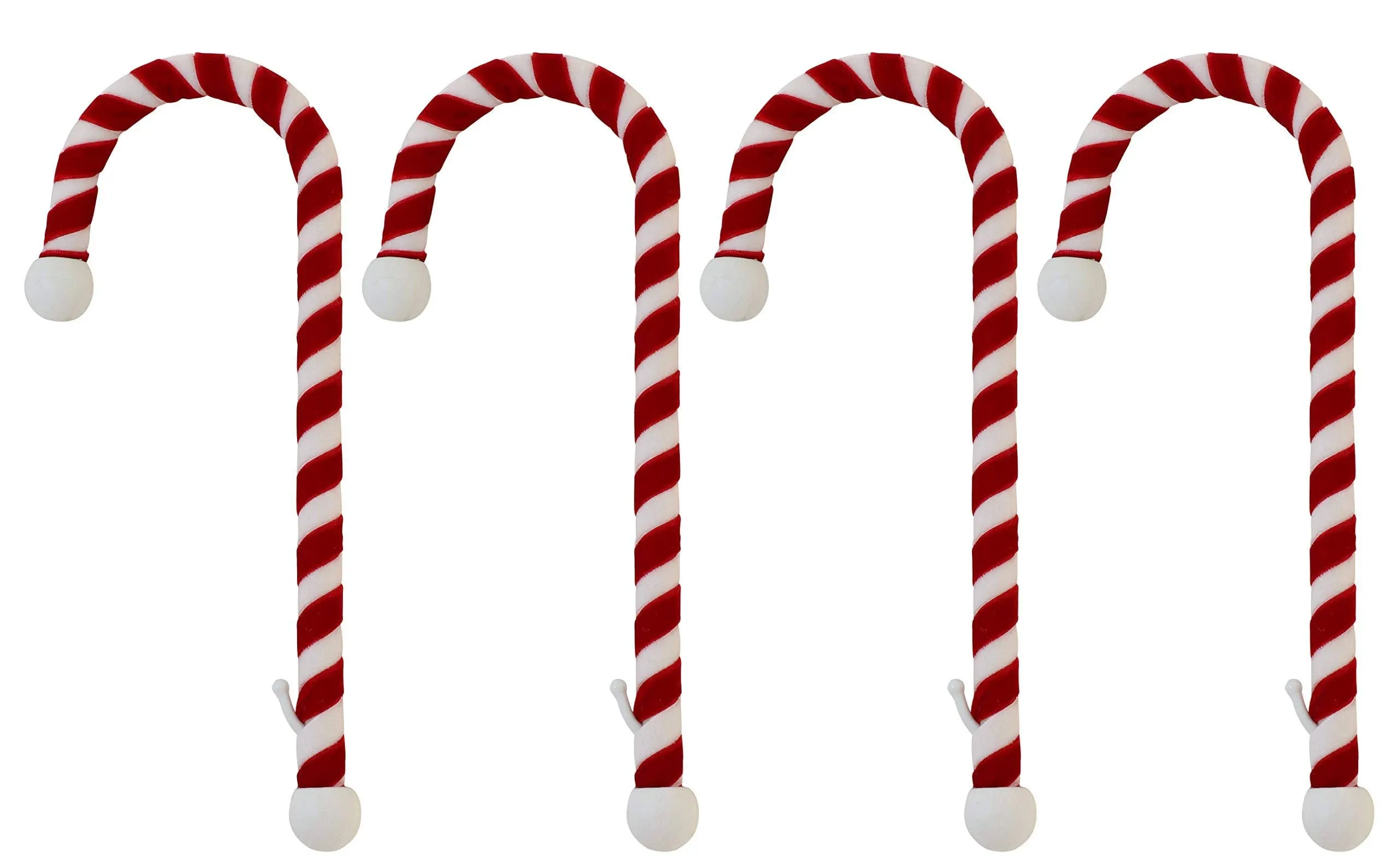 Haute Decor Velvet Candy Cane Stocking Holders, 4ct.