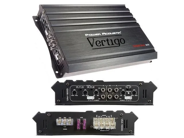 Power Acoustik Vertigo Series VA4-1800D 1800-Watt Max 4-Channel Class D Amp