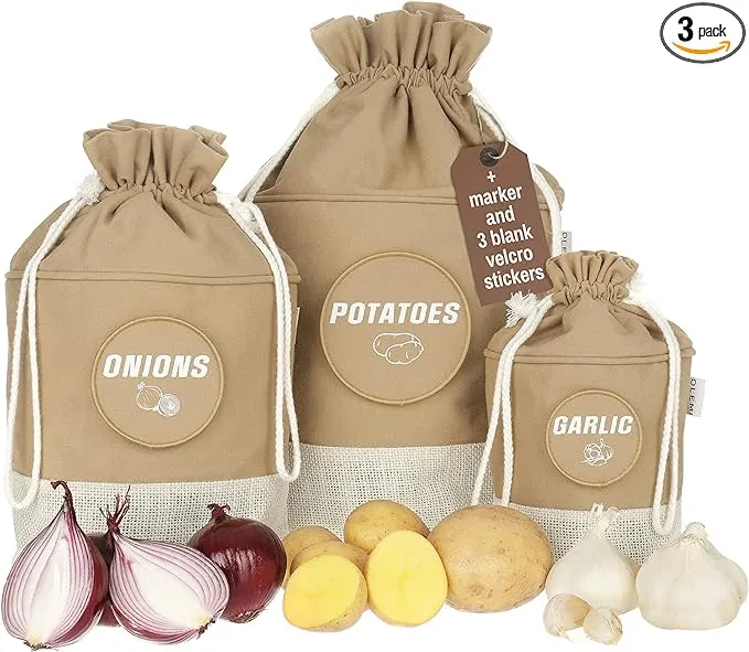 Olemi Potato Onion Garlic Storage Reusable Bags