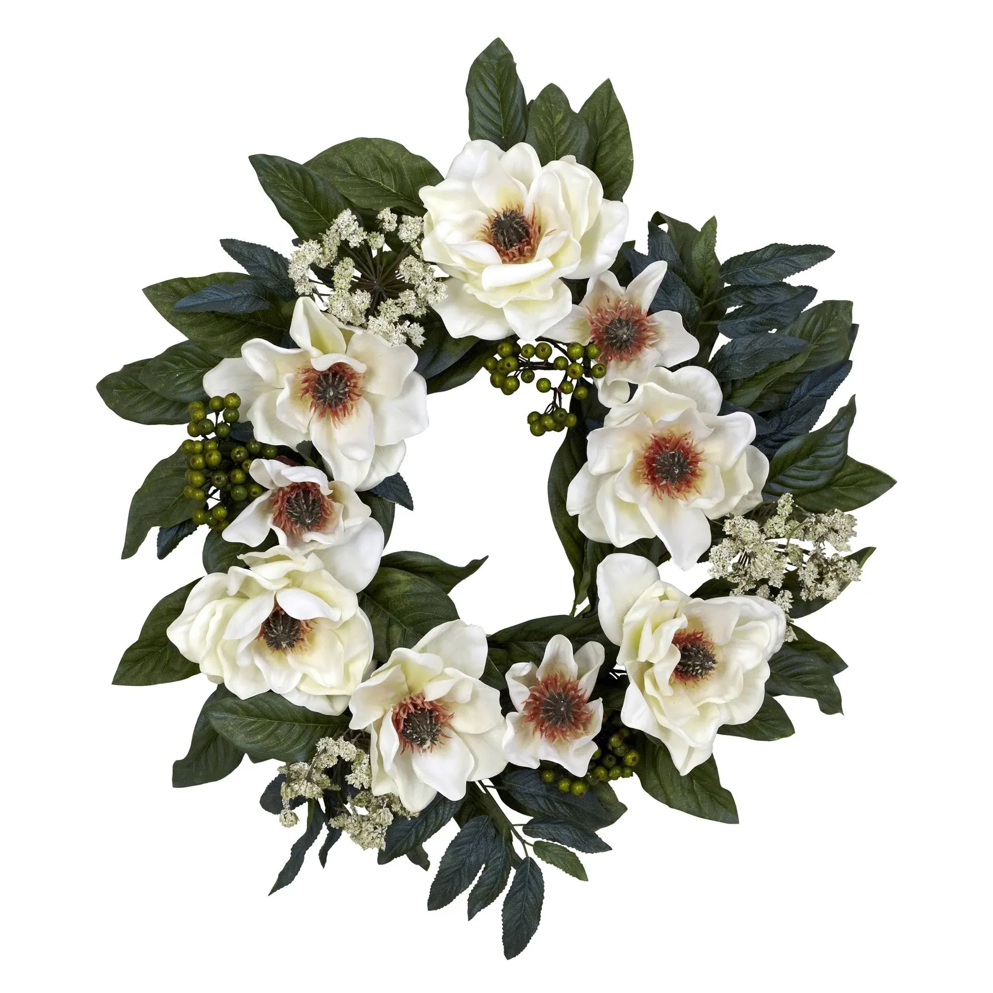 22" Artificial Magnolia Wreath