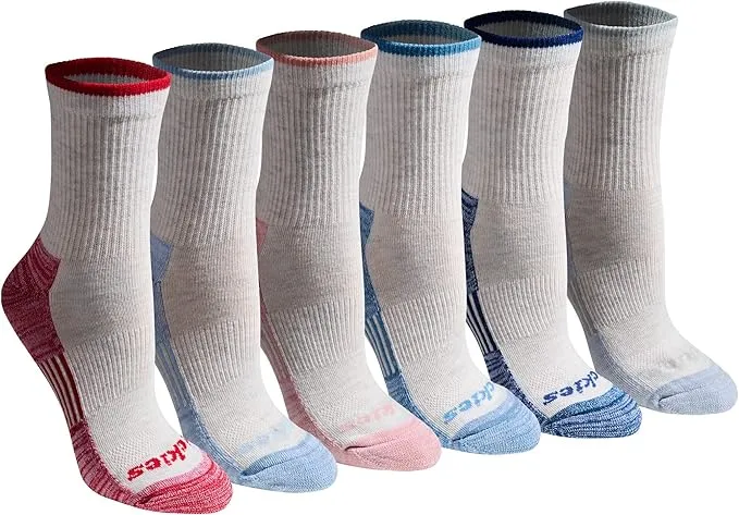 Dickies Women's Dri-Tech Advanced Moisture Wicking Mid-Crew Socks, Available in M-L (6,12 Pairs)