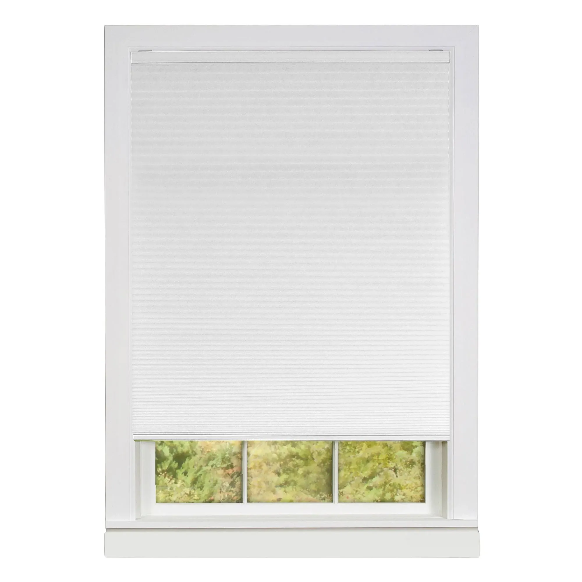 Cordless Cellular Pleated Window Shades - 31 Inch Width, 64 Inch Length - Alabaster - Light Filtering Top-Down Honeycomb Pull Down Blinds for Windows and Skylights by Achim Home Decor