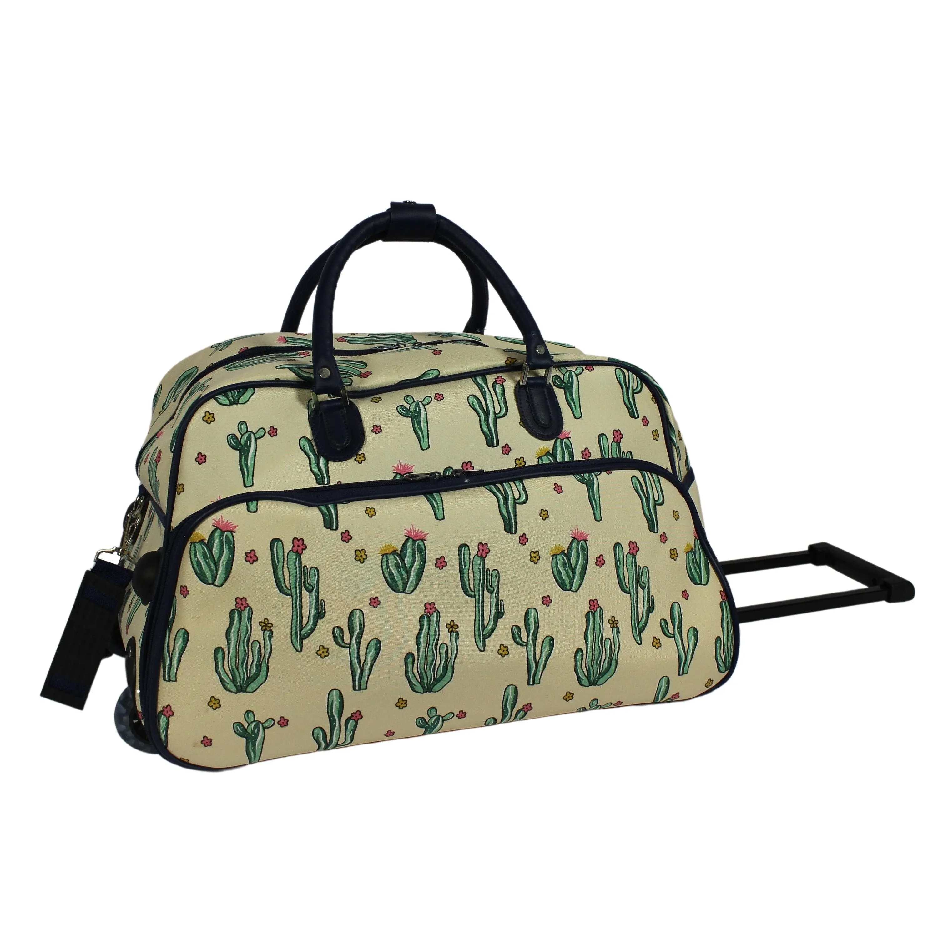 World Traveler Floral Prints 21-Inch Carry-On Rolling Duffel Bag