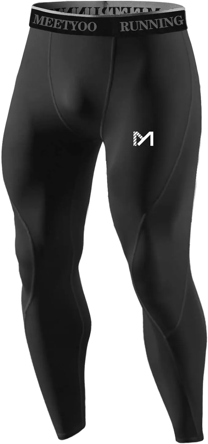 MEETYOO Mens Compression Pants Cool Dry Long Base Layer Leggings Sport Fitness ...