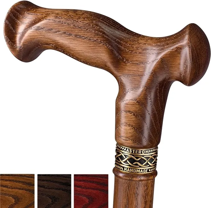 Asterom Walking Cane for Men & Women - Handmade, Ergonomic, Sturdy Wooden Cane | Walking Sticks for Seniors | Heavy Duty Cool Canes - FSA/HSA Eligible