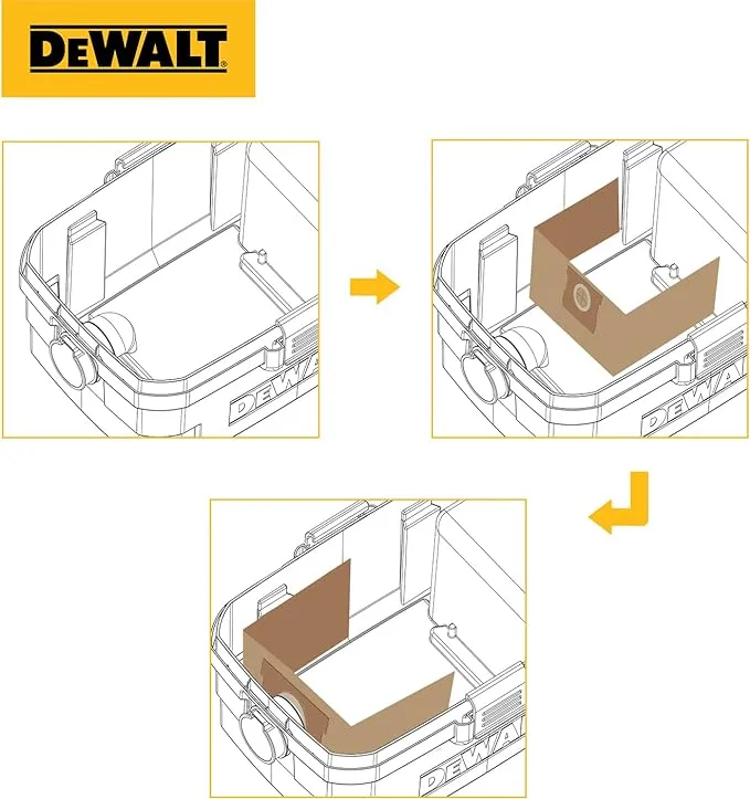 DeWalt Fine Dust Filter Bag 3 Pack For Wet/Dry Vacuum DXVA19-4111 Genuine OEM