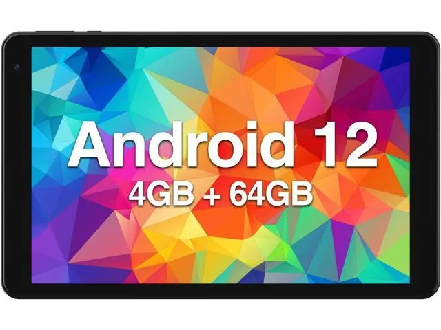 Fusion5 2023 New 10.1' Android 12 Tablet, F202 Full HD Ultra Slim Tablet PC (Google Certified, 64GB Storage, 4GB RAM, Quad Core CPU, WiFi.