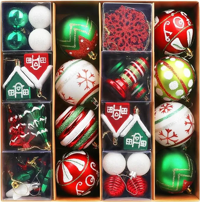 72pcs Christmas Ball Ornaments for Xmas Tree