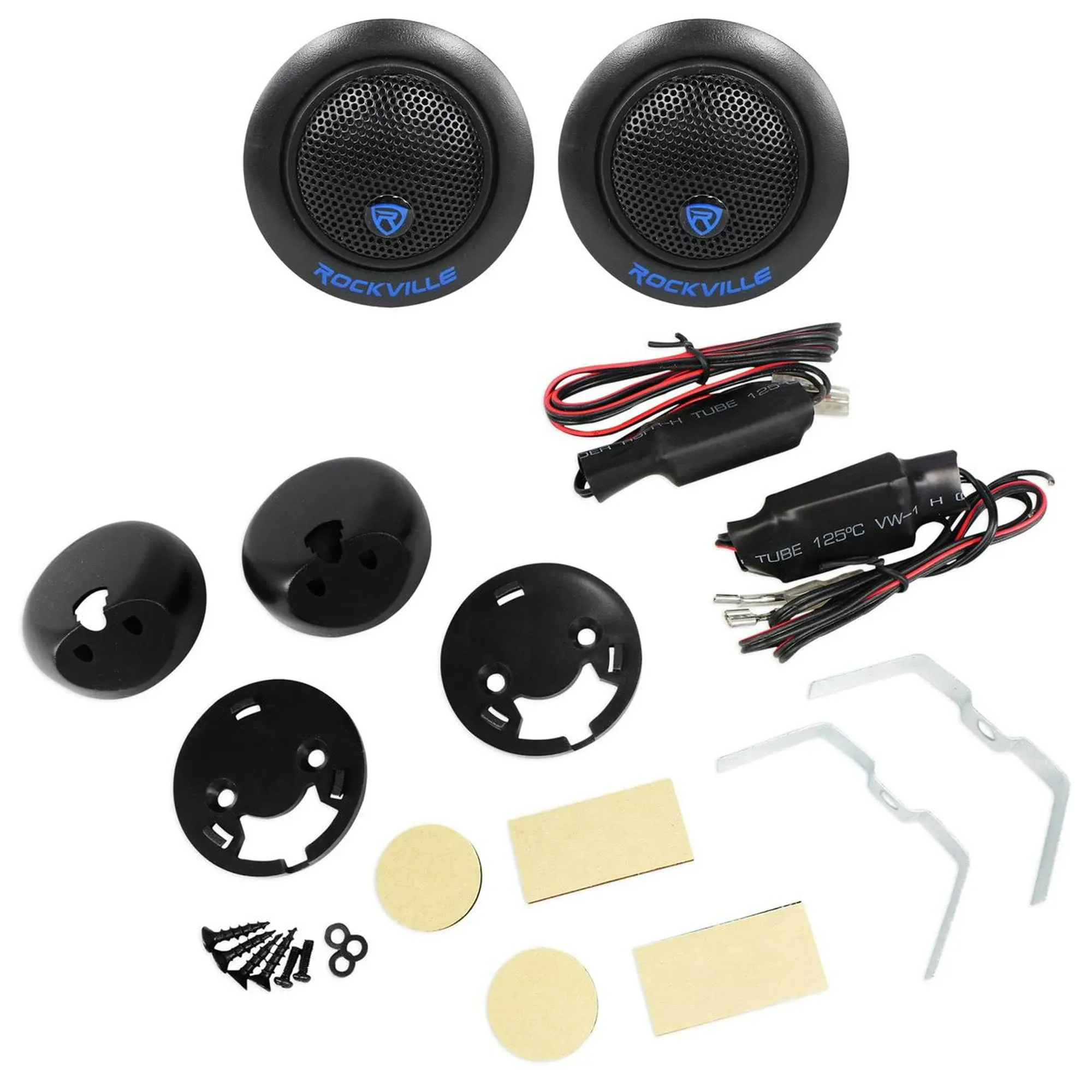 Pair Rockville RT6 240 Watt Car 1" Silk Dome Neo Swivel Tweeters+Crossovers