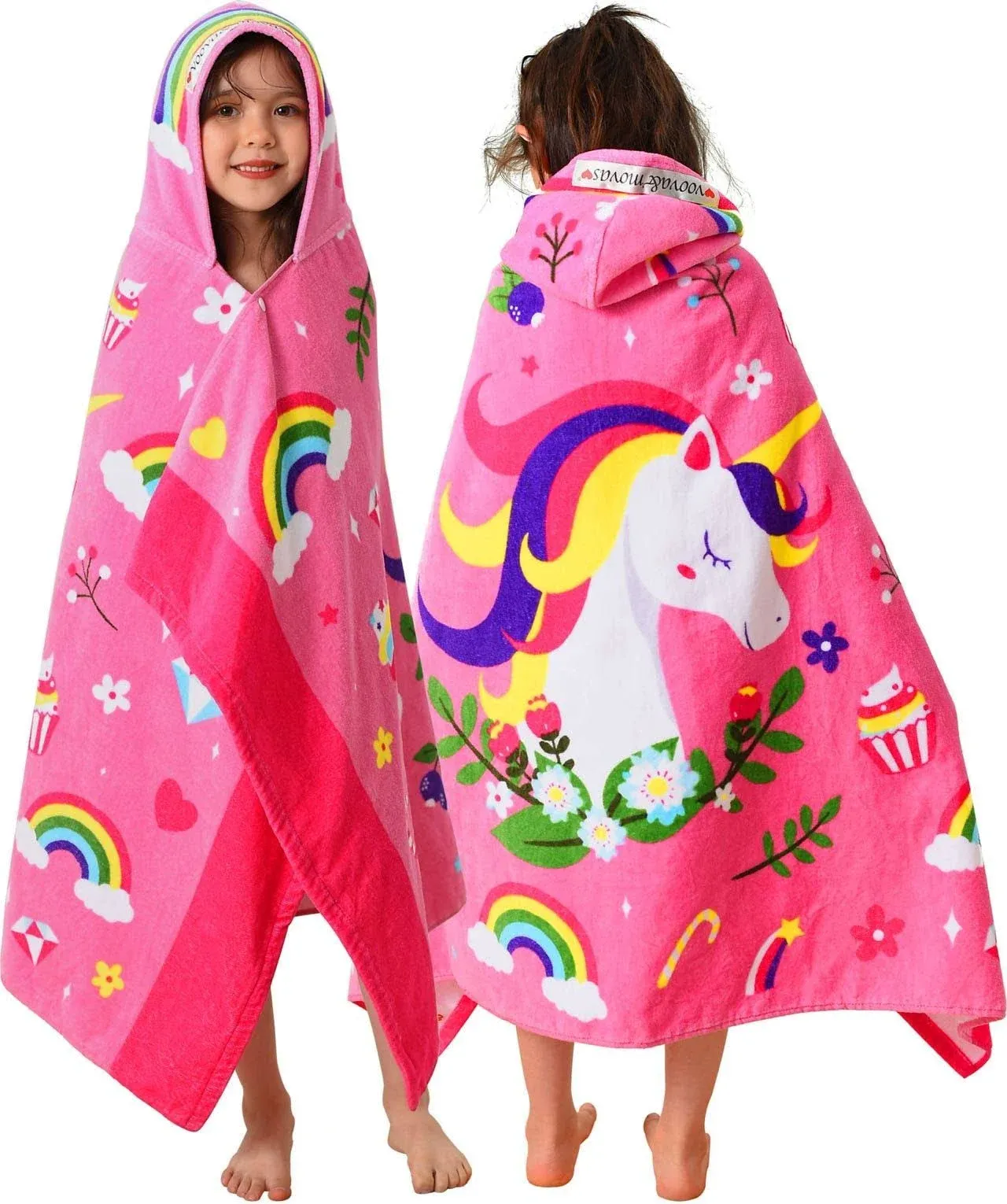 Large Oversized Kids Hooded Bath Towels | Soft Thick Absorbent Cotton (30X50 Inc