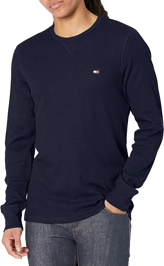 Tommy Hilfiger Mens Thermal Crew Neck Long Sleeve Oatmeal Heather 09T3585 285