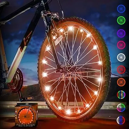 Activ Life LED Bike Wheel Lights with Batteries Included! Get 100% Brighter and Visible from All Angles for Ultimate Safety & Style (1 Tire Pack)