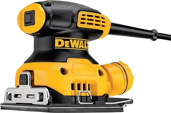 DEWALT Palm Sander, 1/4-Inch, 2.3 Amp, 14,000 OPM, Storage Bag Included, Corded (DWE6411K), Yellow