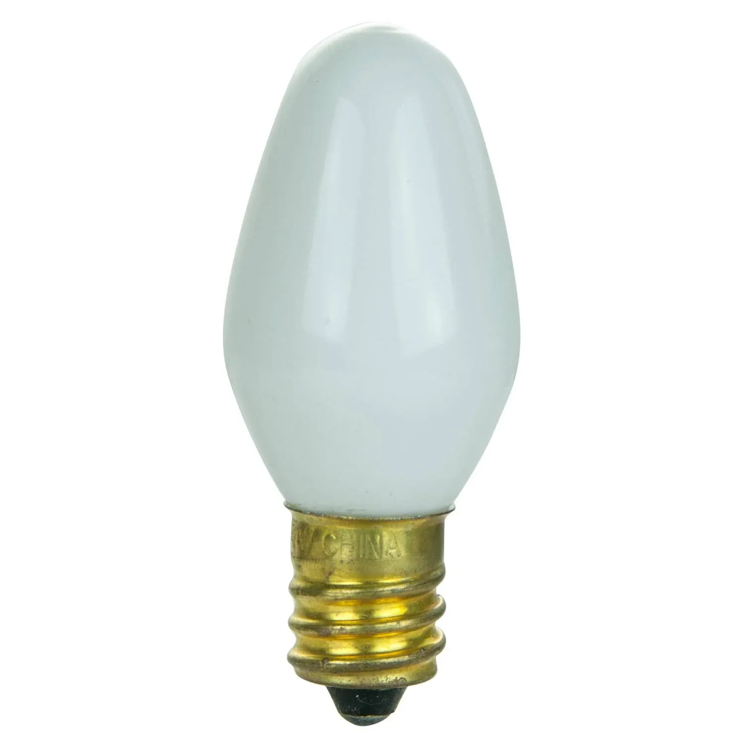 Sunlite 7W C7 120V Candelabra Base White Bulb