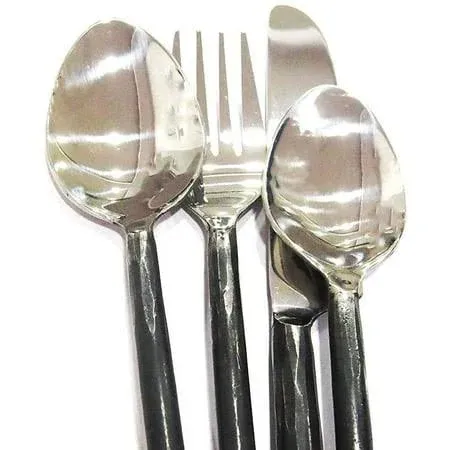 NauticalMart Rustic Flatware Fork Spoon Knife Hand Forged Dinner Set