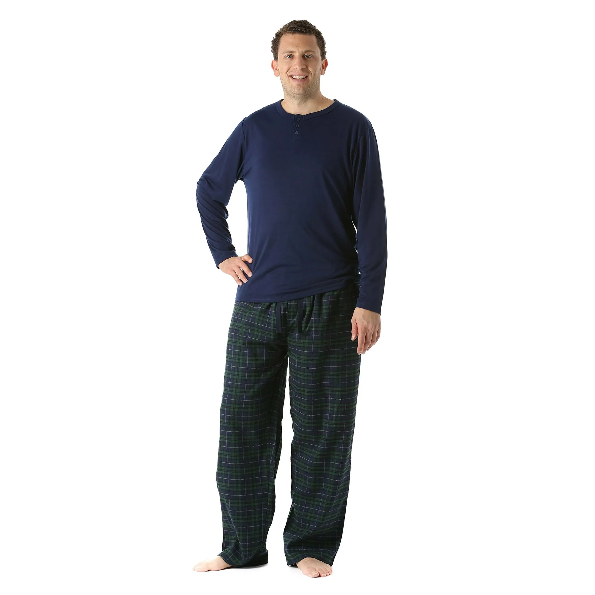 #FollowMe Pajama Pants Set for Men Sleepwear PJs (Navy & Green XX-Large)