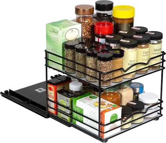 Spice Rack Organizer for Cabinet, Heavy Duty - Pull Out Spice Rack 5 Year ...