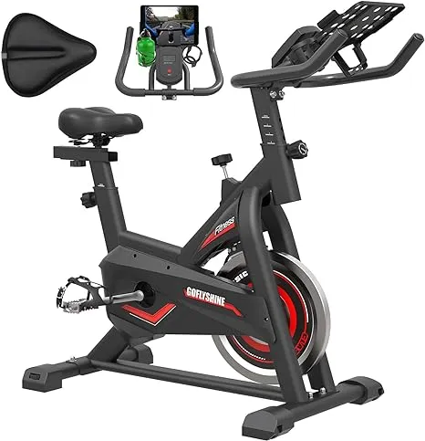 GOFLYSHINE Exercise Bikes Stationary,Exercise Bike for Home Indoor Cycling Bike for Home Cardio Gym,Workout Bike with iPad Mount & LCD Monitor,Silent