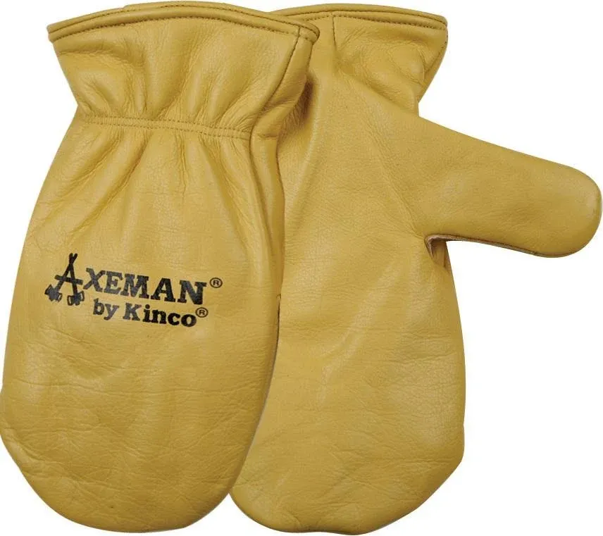 Kinco Golden Men&#039;s Axeman Heat Keep Thermal Lined Grain Cowhide Leather Mitten M