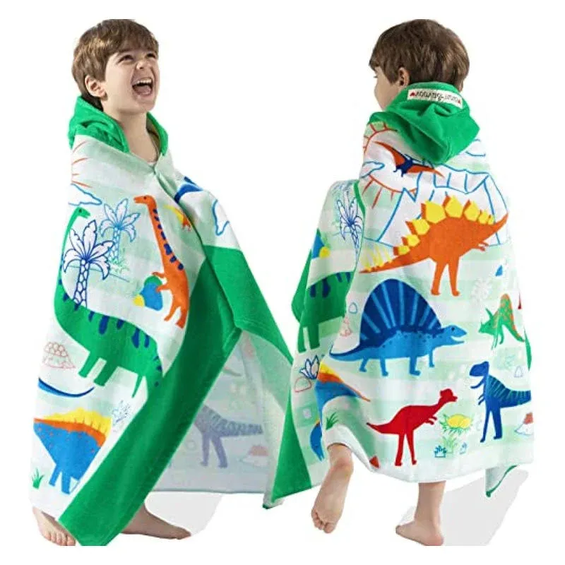 VOOVA &amp; MOVAS Bath Beach Towel with Hood for Kids Toddlers Boys Girls 3 to 12