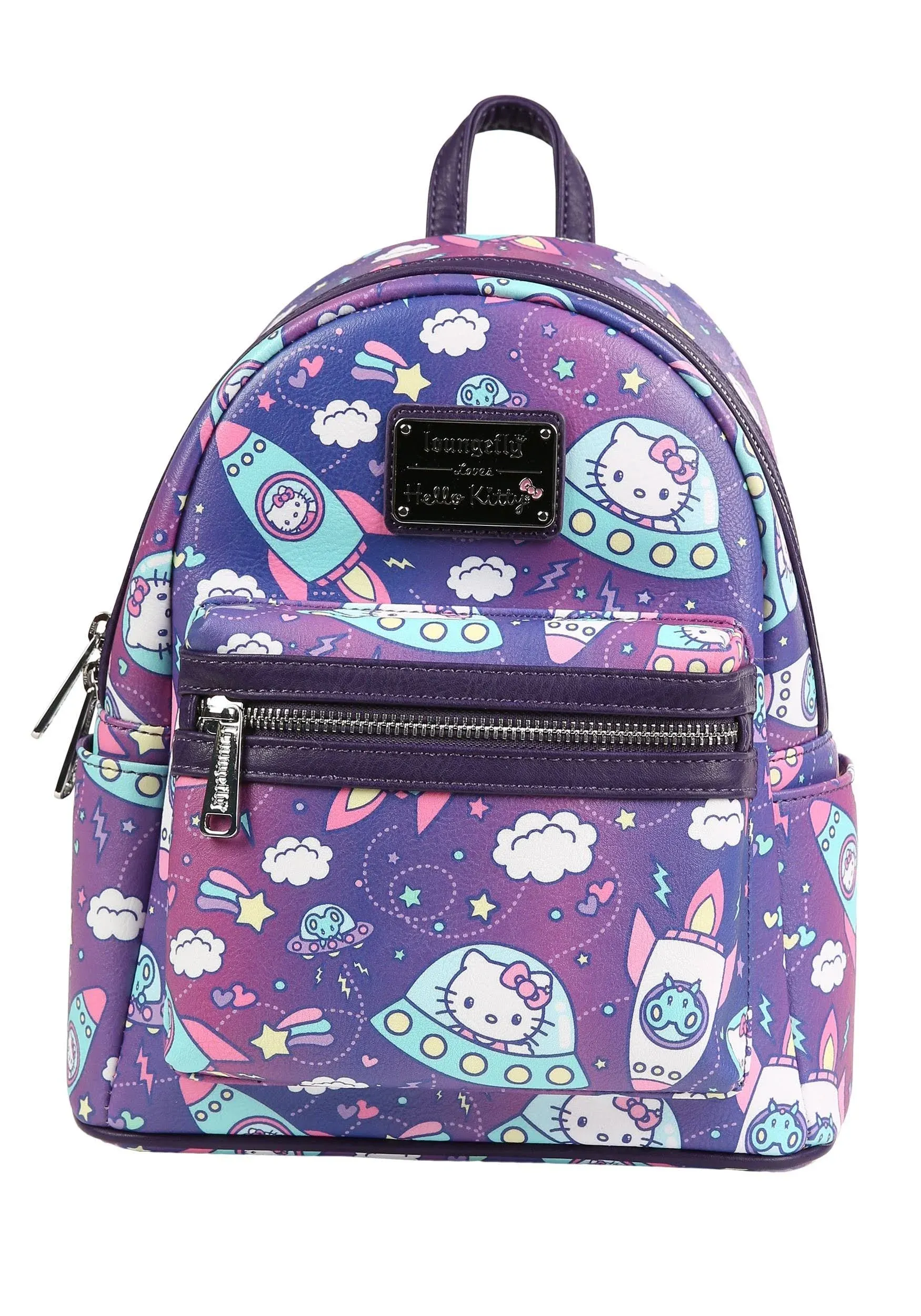 Loungefly Hello Kitty Spaceships Print Mini Backpack One Size, Multicolored 