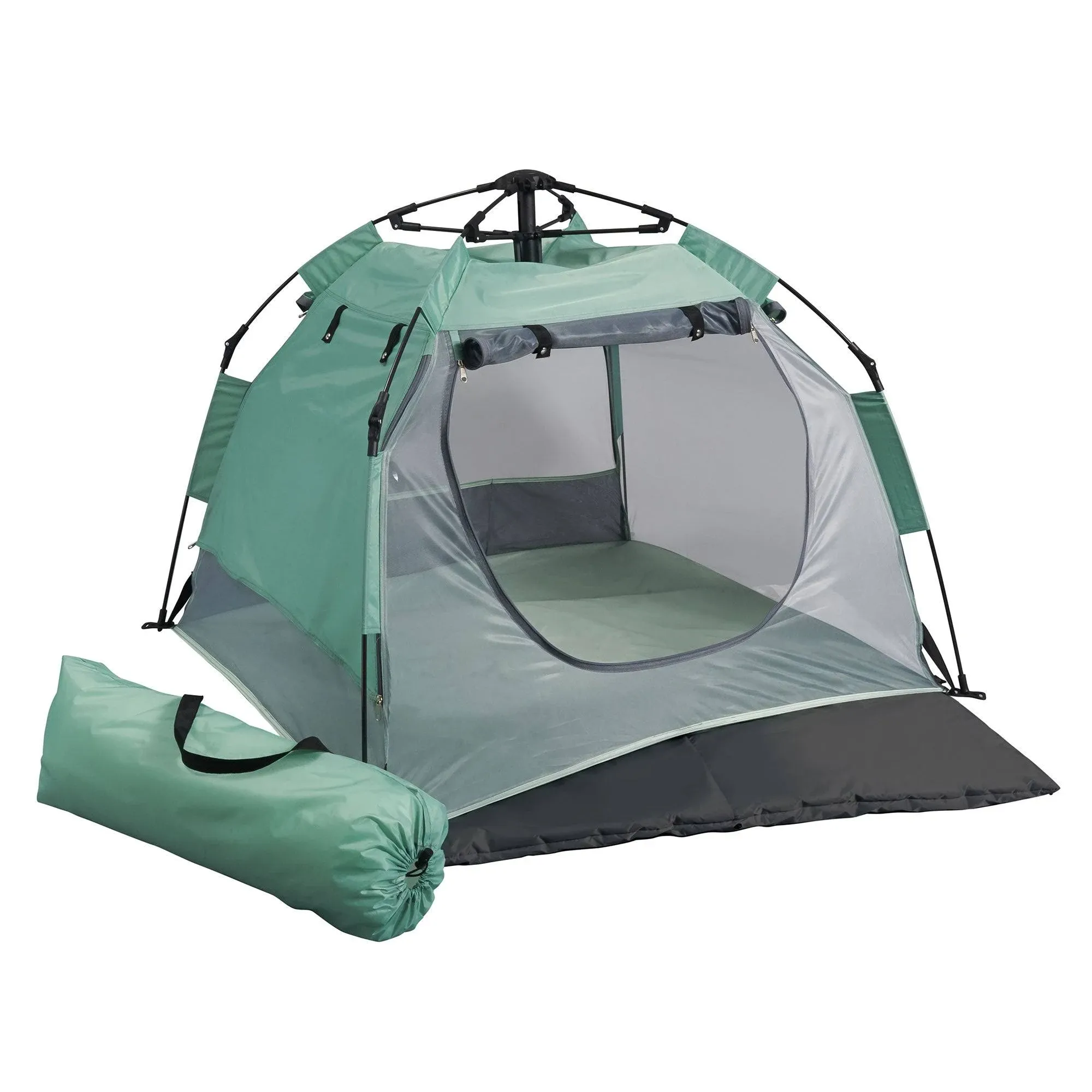 KidCo PeaPod Camp Lightweight Portable Baby Toddler Travel Bed Tent, Seafoam