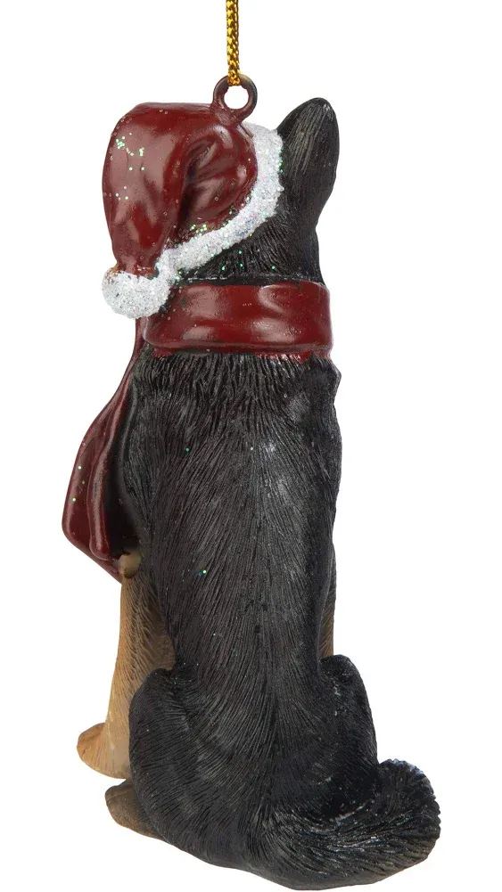 German Shepard Holiday Dog Ornament Sculpture