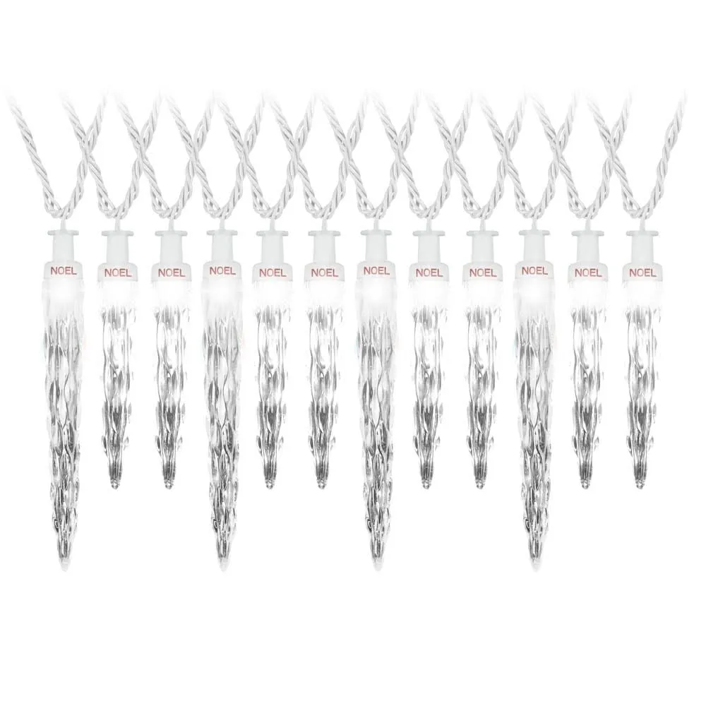 NEW Set of 24 Gemmy Lightshow ColorMotion White LED Icicle Lights - 3723856