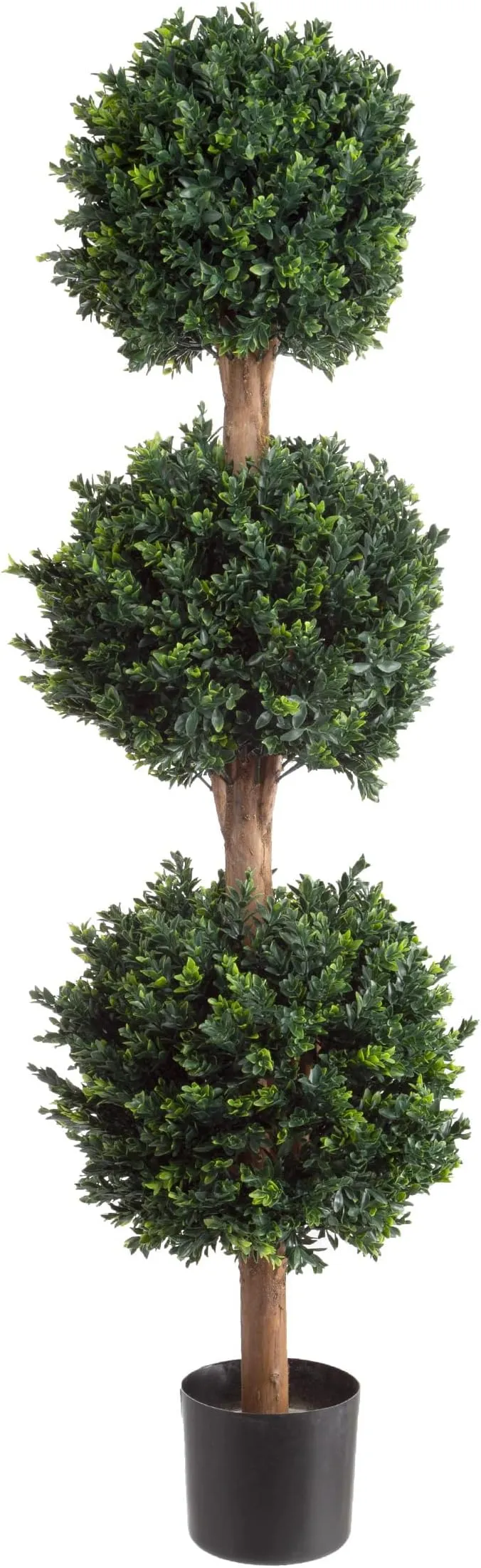 Pure Garden 5FT Artificial Hedyotis Potted 3-Tier Ball-Shaped Topiary Tree