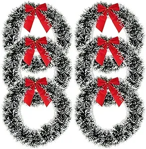 Gift Boutique 6 Christmas Front Door with Red Bow 13" Winter Decoration Wall Decor Hanging Wreaths Kitchen Decorations Artificial Home Decor Holiday Indoor Window