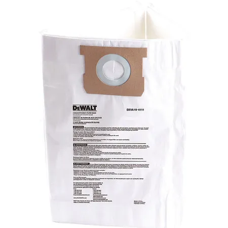 Fine Dust Bag, 6-10 gal. Wet/Dry Vacuum, PK3, High Efficiency Filter