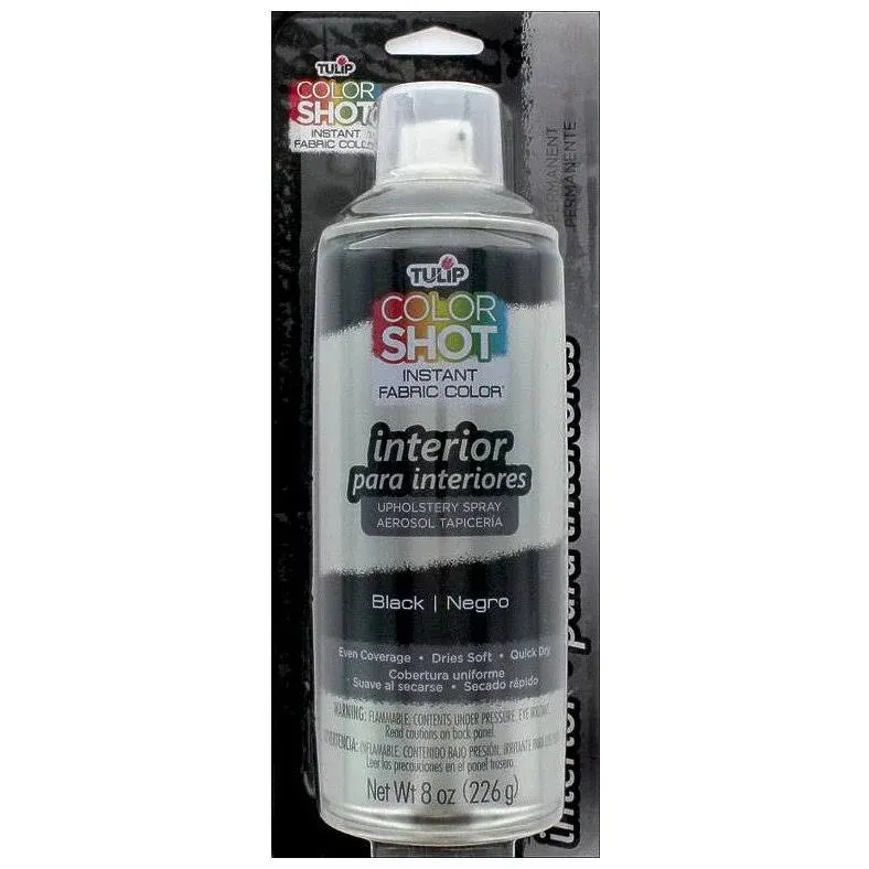 Tulip ColorShot Instant Fabric Color Interior Upholstery Spray 8 oz - Black