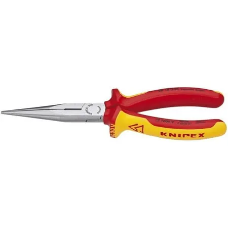 KNIPEX Tools 26 18 200 US 8-Inch Long Needle Nose Pliers with Cutter 1 000V Insulated