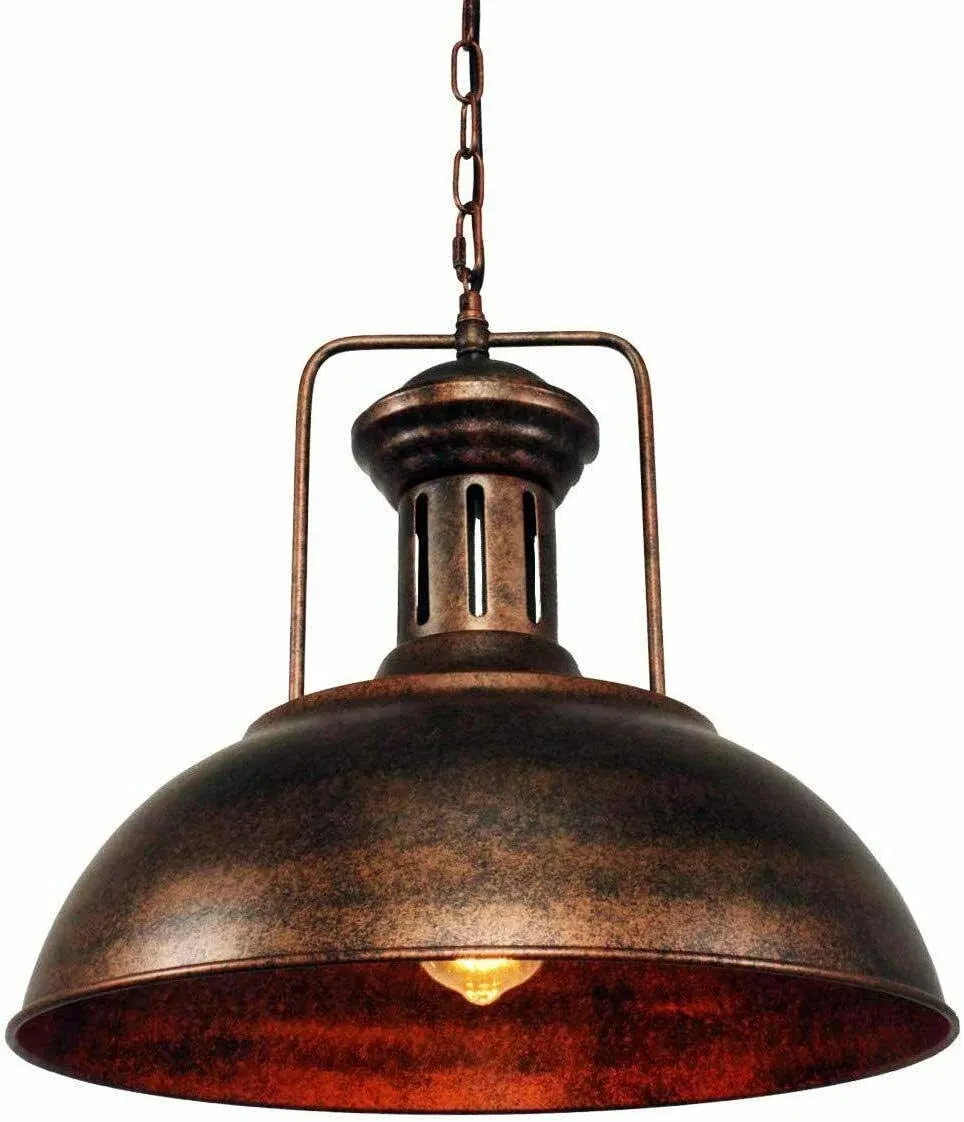 Lingkai Pendant Lighting Industrial Nautical Barn Pendant Light Single with Dome