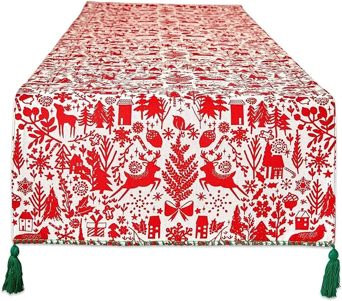 Design Imports Christmas Woods Table Runner 14"x 72"