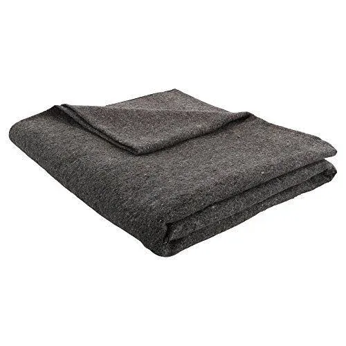 Grey 62x80 Military Wool Blanket for Emergency ,Camping & Everyday Use (Grey)