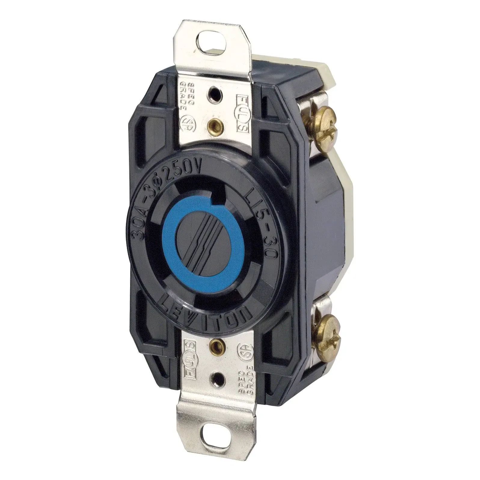 Leviton 30 Amp 3-Phase, Flush Mounting Locking Receptacle 2720