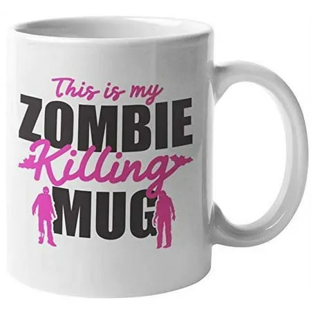 This Is My Zombie Killing Mug Funny Unique Halloween Theme Ceramic Coffee & Tea Gift Mug Stuff Office Decor Party Decorations Supplies And Favors For Boys Girls Men And Women (11oz)