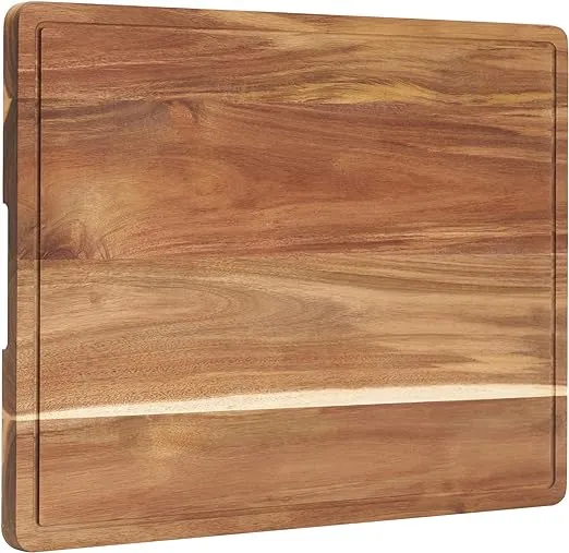 Extra Large Acacia Wood Cutting Board for Kitchen, 24 x 18 Inch Large Butcher Block Chopping Board with Juice Groove, Thick Wood Cutting Boards Carving Board for Turkey Meat Vegetables BBQ