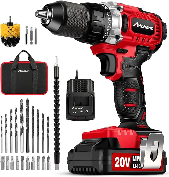 HART HPDD25B 20V Brushless 1/2&#034; Cordless Drill Kit w/ 2.0Ah Battery Charger Bag