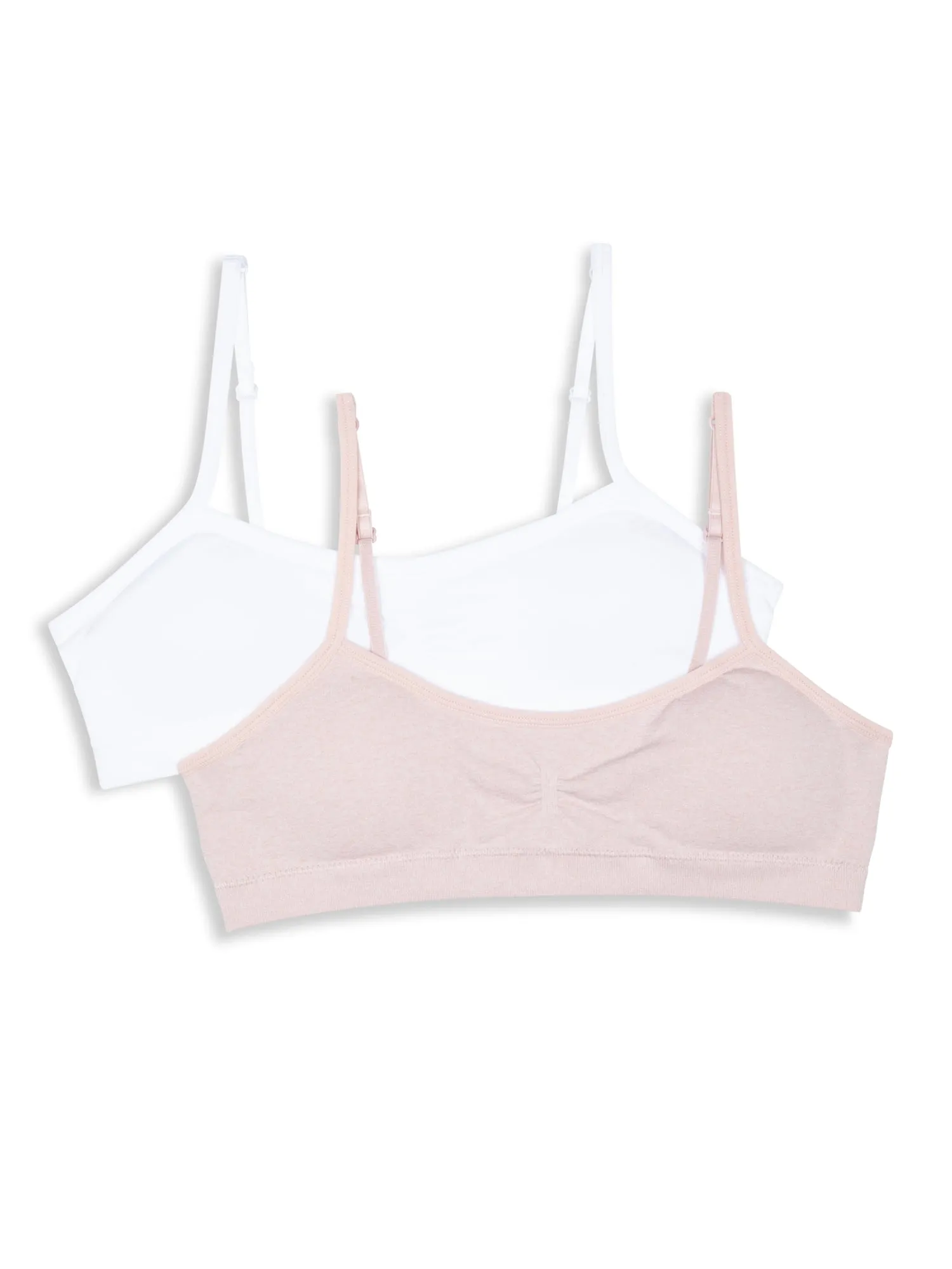 Hanes Girls' 2-Pack Seamless Ruched Foam Bras