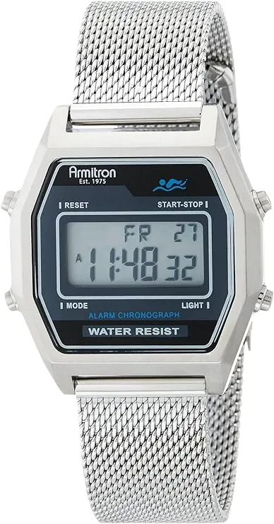 Armitron Sport Retro Digital Chronograph Mesh Bracelet Watch, 40/8485