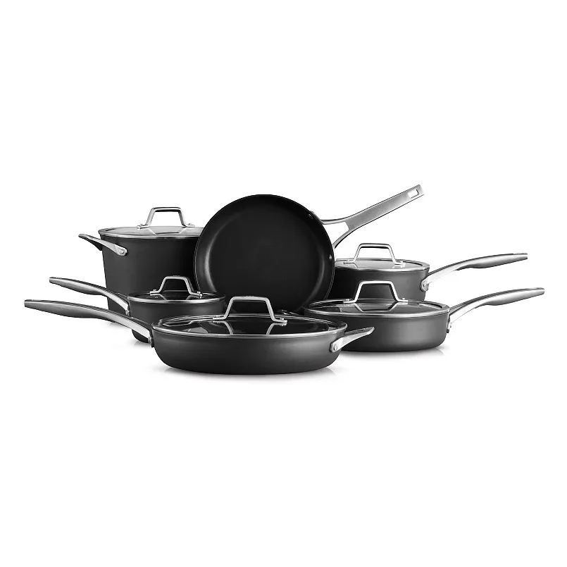 Calphalon Premier Hard-Anodized Nonstick 11-Piece Cookware Set Black